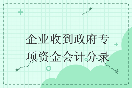 企业收到政府专项资金会计分录